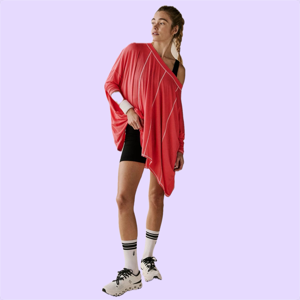 NWT Free People Movement Revival Layer Hot Hibiscus Size XL $68 Sold Out